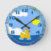 Gummiente Runde Wanduhr (Vorderseite)
