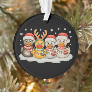 Gummiente Squad Santa Rentier Weihnachtslichter Ornament