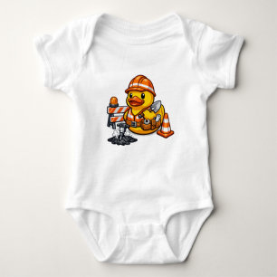Gummiente Straßearbeiter Baby Strampler
