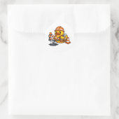 Gummiente Strassenarbeiter Runder Aufkleber (Tasche)