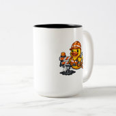 Gummiente Straßenarbeiter Zweifarbige Tasse (VorderseiteRechts)