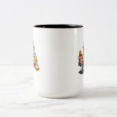 Gummiente Straßenarbeiter Zweifarbige Tasse (Mittel)