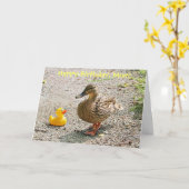 Gummiente und Mutter-Ente Karte (Gelbe Blume)