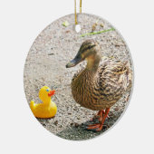 Gummiente und Mutter-Ente Keramikornament (Links)