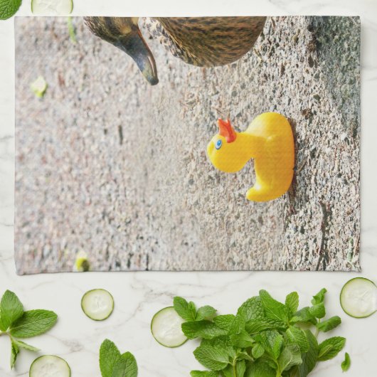 Gummiente und Mutter-Ente Küchentuch (Gefaltet)