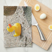 Gummiente und Mutter-Ente Küchentuch (Viertel Falte)