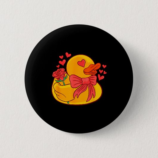 Gummiente Valentinstag Gummiente T-Shirt Button (Vorderseite)