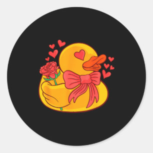 Gummiente Valentinstag Gummiente T-Shirt Runder Aufkleber