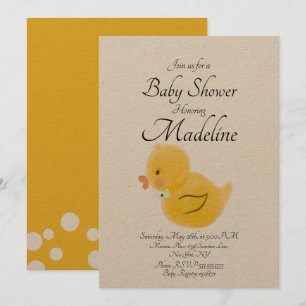 Gummiente Wasserfarben   Babyparty   Rustikal Einladung