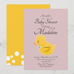Gummiente Wasserfarben-Rouge Baby Shower  Einladung