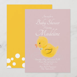 Gummiente Wasserfarben-Rouge  Babyparty  Einladung