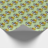 Gummiente Wissenschaftler Geschenkpapier (Ecke)