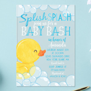 Gummienten Baby Shower Frostige Acryl-Einladung Acryleinladungen