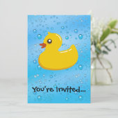 Gummienten-Blau sprudelt personalisierte Kinder Einladung (Stehend Vorderseite)