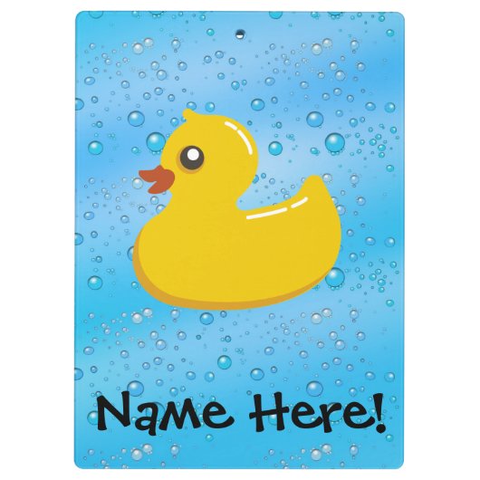 Gummienten-Blau sprudelt personalisierte Kinder Klemmbrett (Rückseite)