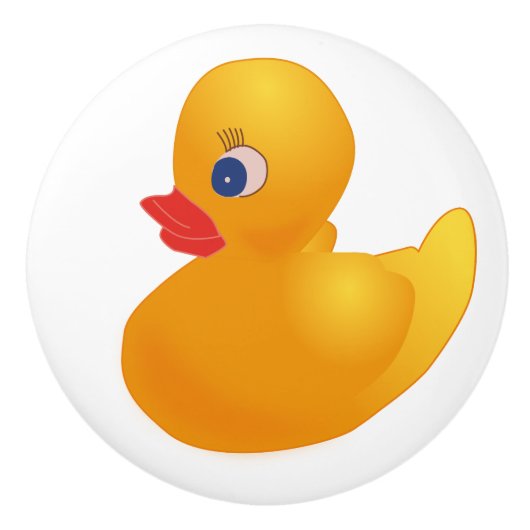 Gummienten-Ducky gelber Fach-Kabinett-Griff-Zug Keramikknauf (Vorderseite)