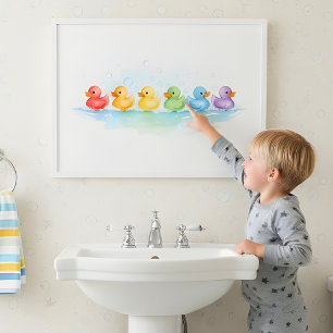 Gummienten-Parade Kinder Badezimmer Wandkunst Poster