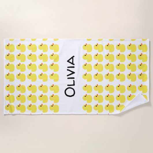 "Gummienten-" personalisiertes Badetuch (Vorderseite)