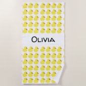 "Gummienten-" personalisiertes Badetuch (Vorderseite)