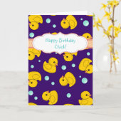 Gummientengeburtstagskarte - niedliches duckies karte (Gelbe Blume)