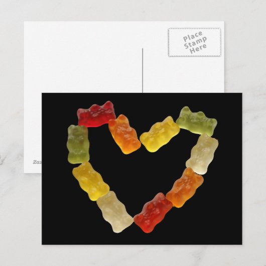 gummies Herz Postkarte (Vorne/Hinten)