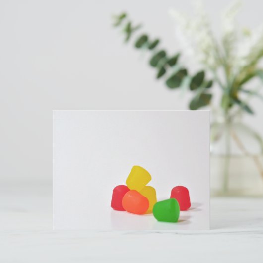 Gummifallen Postkarte (Stehend Vorderseite)