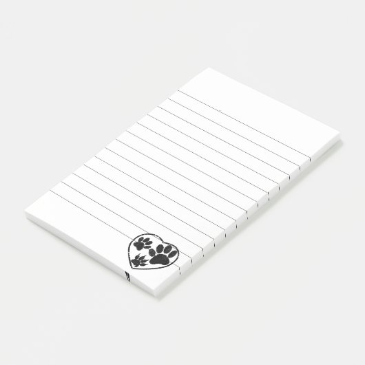 Gummigestanzte Heart- und Pet-Paw-Drucke Post-it Klebezettel (angewinkelt)