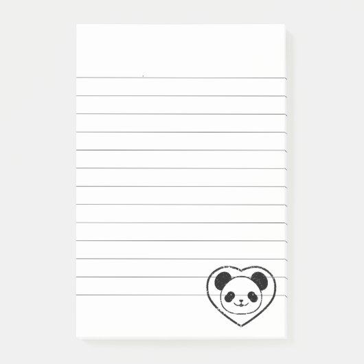 Gummigestanzter Panda-Bär und -gebläse Post-it Klebezettel (Vorderseite)