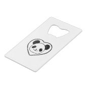 Gummigestanzter Panda-Bär und Herz Geldbeutel Flaschenöffner (Vorderseite Schrägansicht)