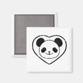 Gummigestanzter Panda-Bär und Herz Magnet (Vorderseite/Rückseite)