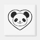 Gummigestanzter Panda-Bär und Herz Magnet (Vorne)