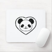Gummigestanzter Panda-Bär und Herz Mousepad (Mit Mouse)