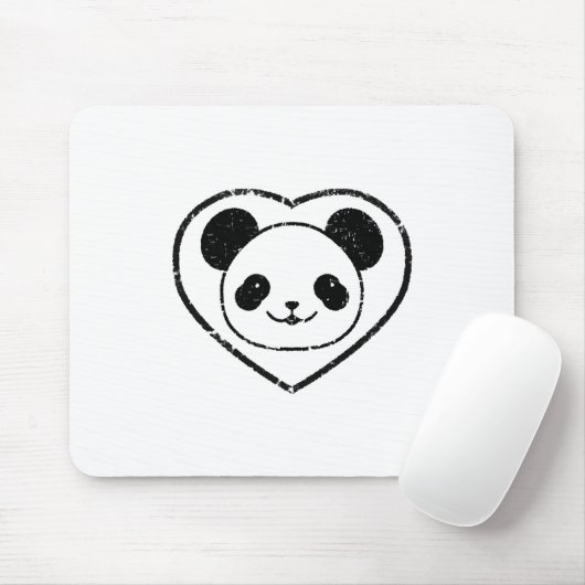 Gummigestanzter Panda-Bär und Herz Mousepad (Mit Mouse)