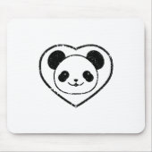 Gummigestanzter Panda-Bär und Herz Mousepad (Vorne)