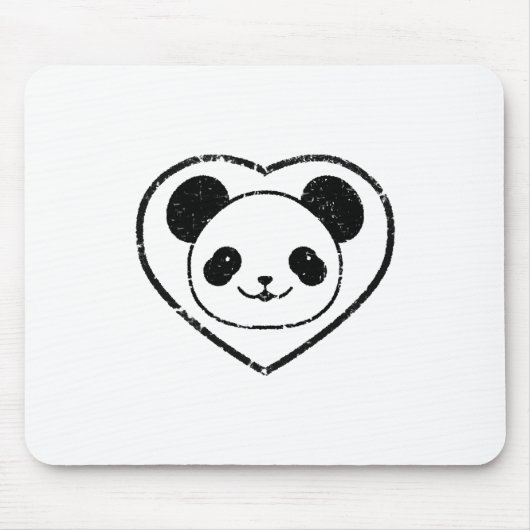 Gummigestanzter Panda-Bär und Herz Mousepad (Vorne)