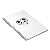 Gummigestanzter Panda-Bär und Herz Notizblock (Rechte Seite)