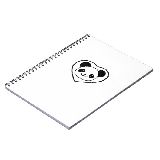 Gummigestanzter Panda-Bär und Herz Notizblock (Linke Seite)