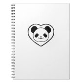 Gummigestanzter Panda-Bär und Herz Notizblock (Vorderseite)