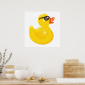 Gummihaube mit Sonnenbrille Gummi Duck Yellow Du Poster (Küche)