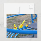 Gummihühner auf einem Karussell Postkarte (Vorne/Hinten)