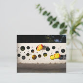 Gummihühner spielen postkarte (Stehend Vorderseite)
