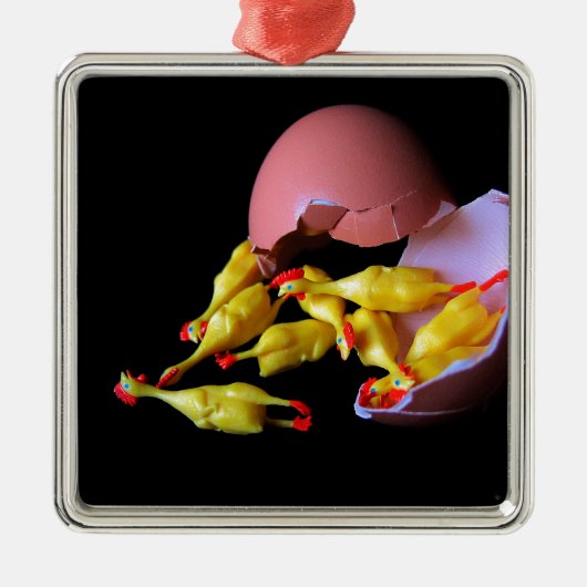 GummihuhnHatchling Silbernes Ornament (Vorne)