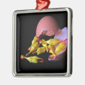 GummihuhnHatchling Silbernes Ornament (Links)