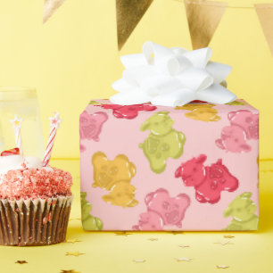 Gummikuh Rosa Tropisches Fruchtverpackungspapier Geschenkpapier