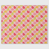 Gummipferd Rosa Tropisches Obst Geschenkpapier (Flach)