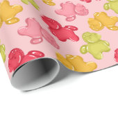 Gummipferd Rosa Tropisches Obst Geschenkpapier (Rolleneckpunkt)