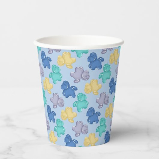 Gummipferde Glaziale Beere Eisblau Pappbecher (Vorderseite)