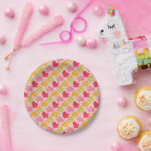 Gummipferde Tropisches Obst Pink Pappteller (Party)
