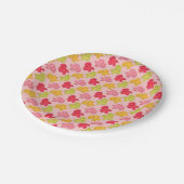 Gummipferde Tropisches Obst Pink Pappteller (Schrägansicht)