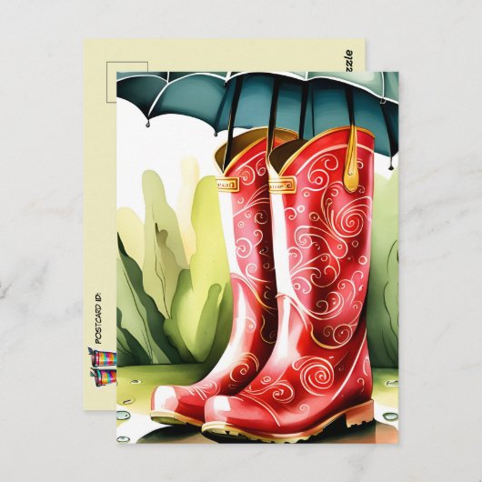 Gummiraupenstiefel, Postkreuzung Postkarte (Vorne/Hinten)